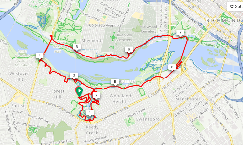 James River Park System Map