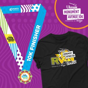 10k finisher medal and participant shirt