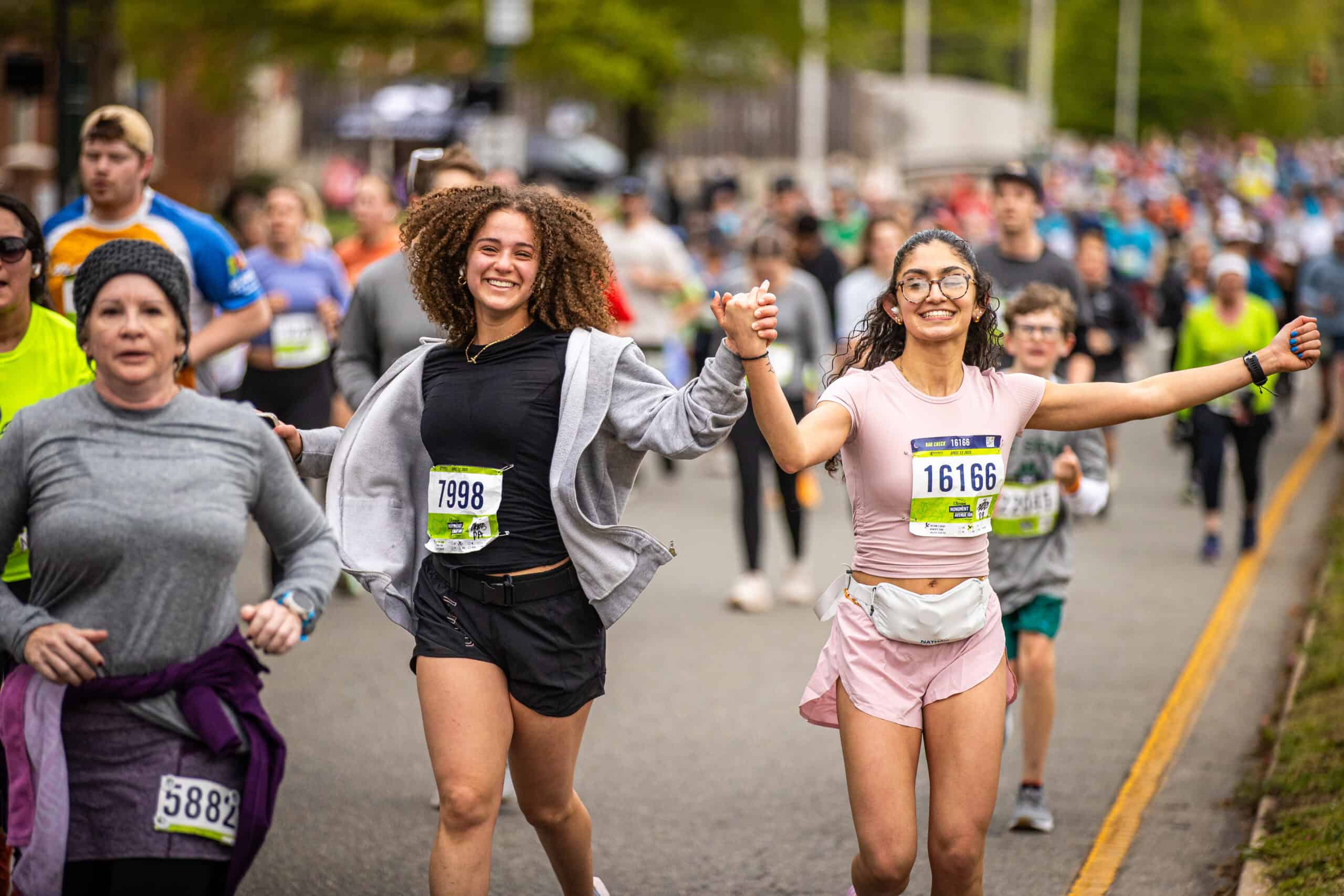 Runner's enjoying the course at the Ukrop's Monmuent Avenue 10k presented by Kroger. The event is the largest race in Virginia