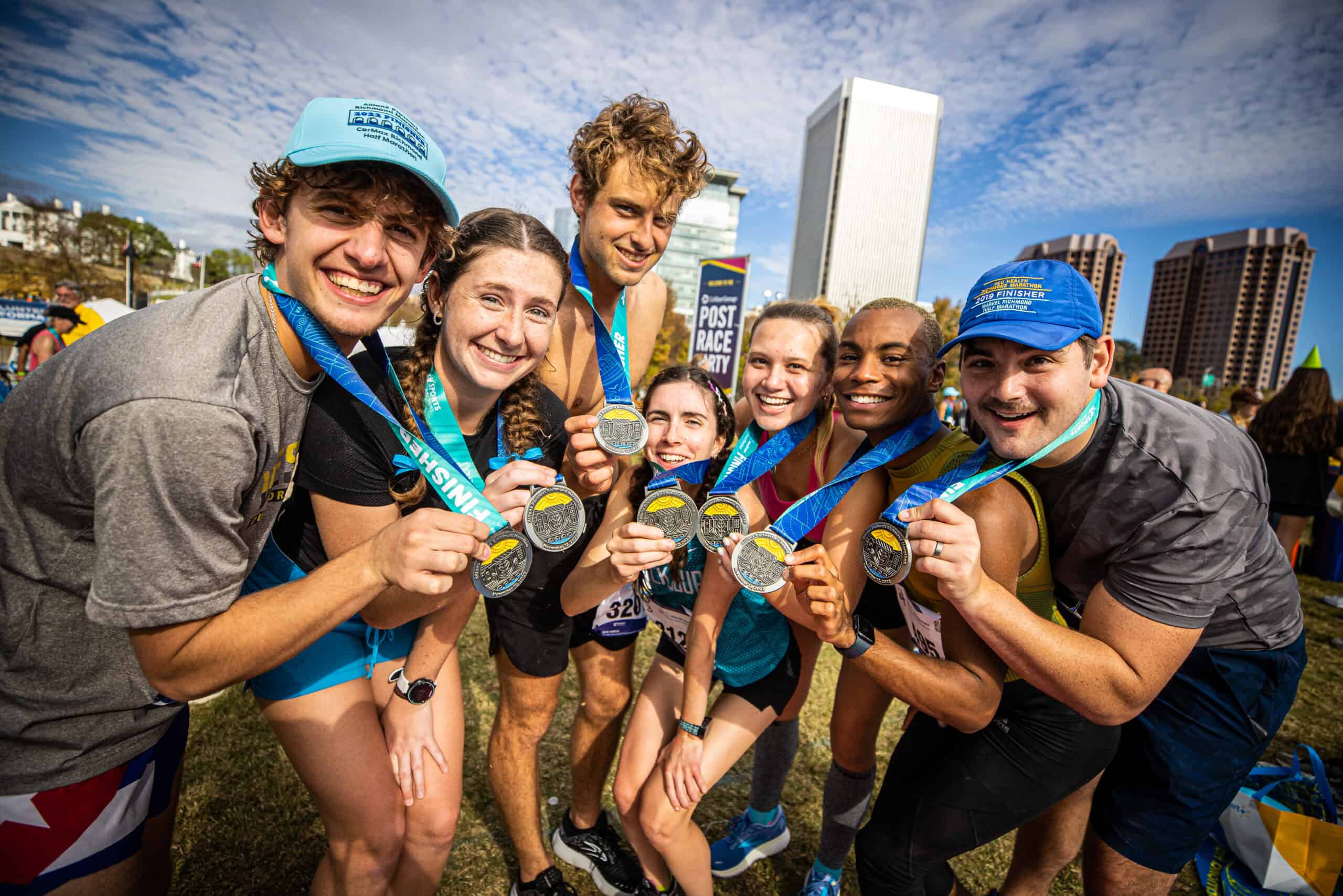 Finishers of the Allianz Richmond Marathon with their medals